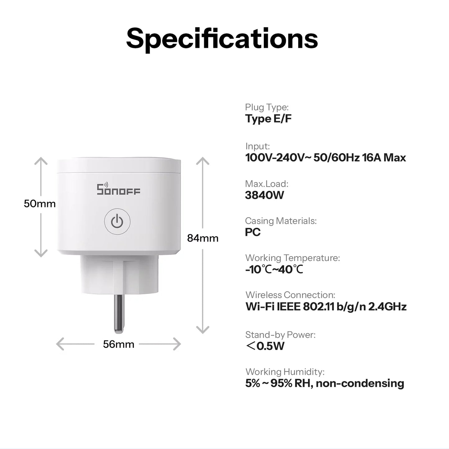 SONOFF iPlug Gen2 S61s Matter Over WiFi Smart Plug | S61STPF