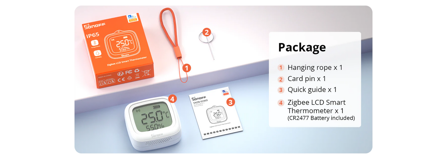 SONOFF SNZB-02WD IP65 Zigbee LCD Smart Temperature Humidity Sensor