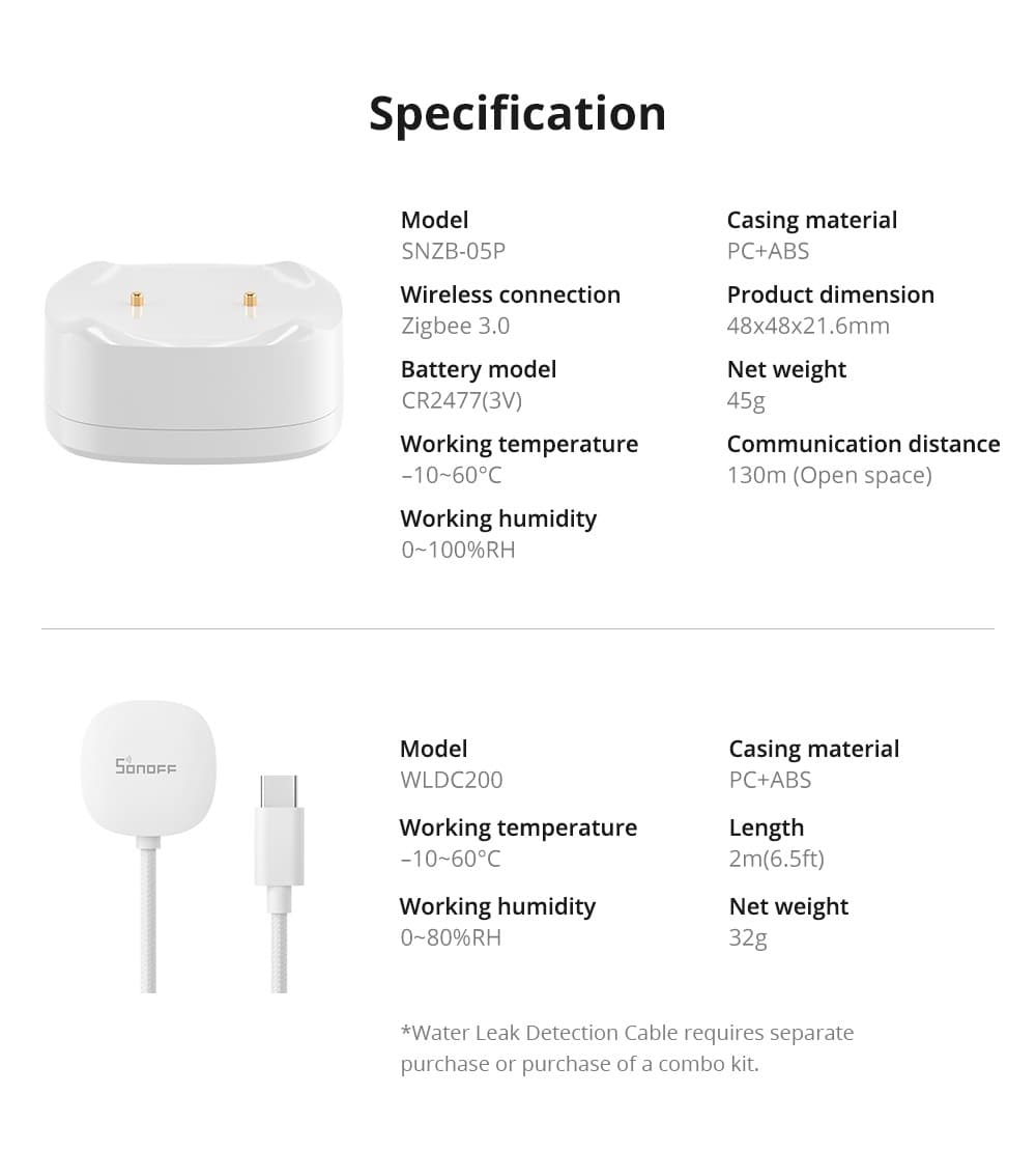 SONOFF Zigbee Water Leak Sensor | SNZB-05P