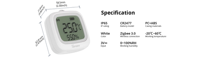 SONOFF SNZB-02WD IP65 Zigbee LCD Smart Temperature Humidity Sensor