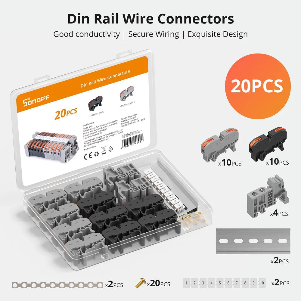 SONOFF Din Rail Wire Connectors