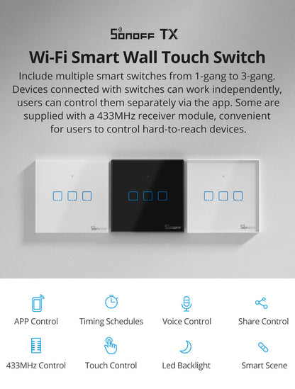 SONOFF TX Series WiFi Wall Switches