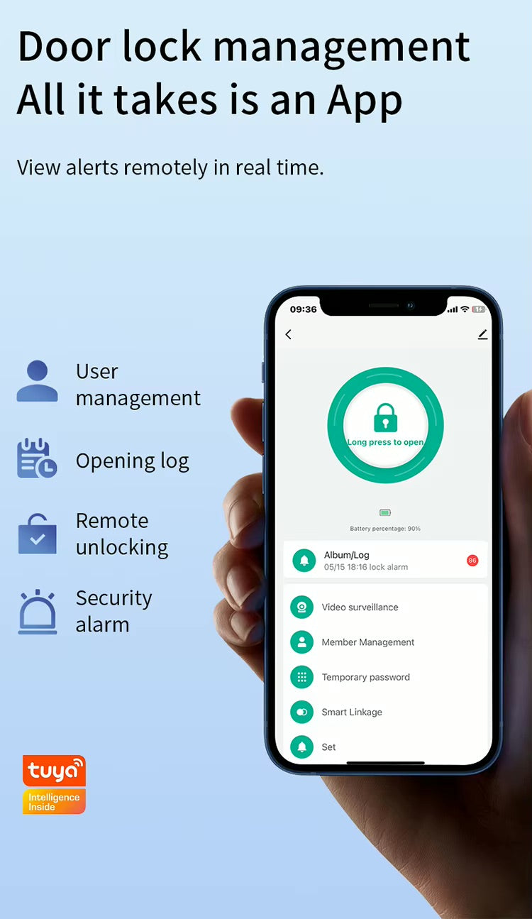 TUYA Smart Door Lock D30 - Fingerprint / Face Recognition