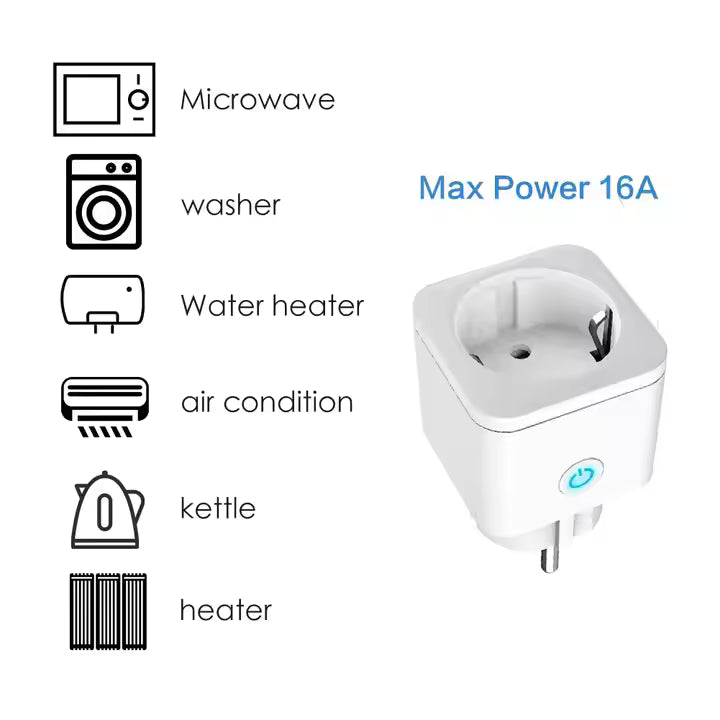 TUYA 16A Wi-Fi Smart Plug with Energy Monitoring