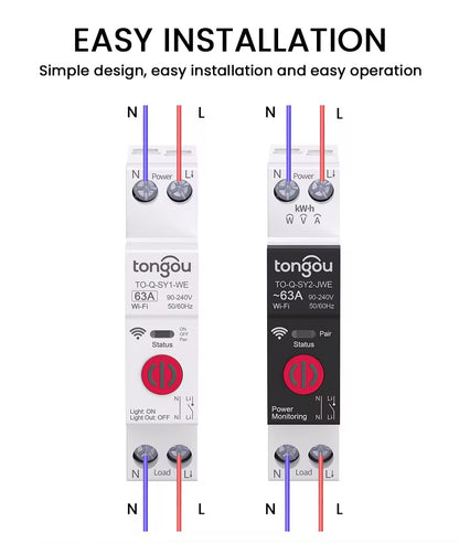 TONGOU 1P 63A WIFI Smart Circuit Breaker (Ewelink)