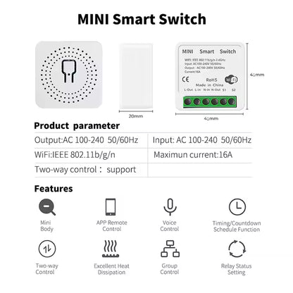 TUYA 16A Mini Wi-Fi Smart Switch