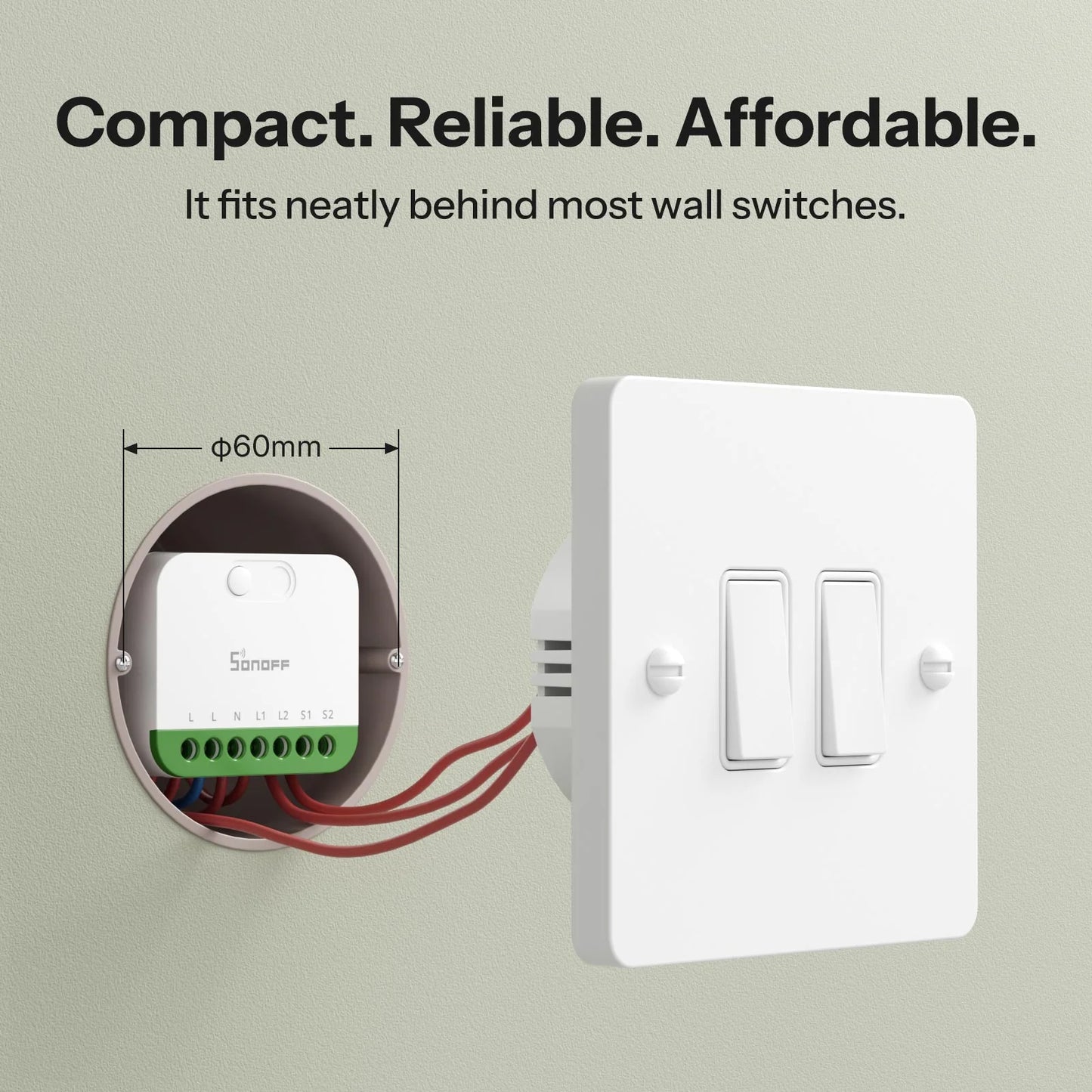 SONOFF MINI DUO 2-Gang Matter Over WiFi Smart Switch | MINI-2GS