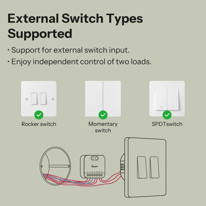 SONOFF MINI DUO 2-Gang Matter Over WiFi Smart Switch | MINI-2GS