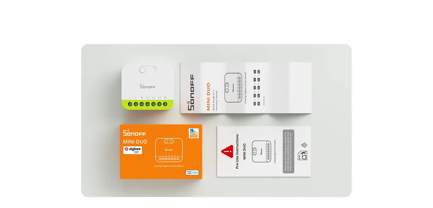 SONOFF MINI DUO 2-Gang Zigbee Smart Switch | MINI-ZB2GS