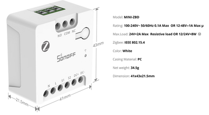 SONOFF MINI Dry Zigbee Dry Contact Smart Switch | MINI-ZBD