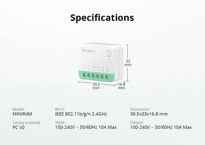 SONOFF MINI Extreme Wi-Fi Smart Switch (Matter-enabled)