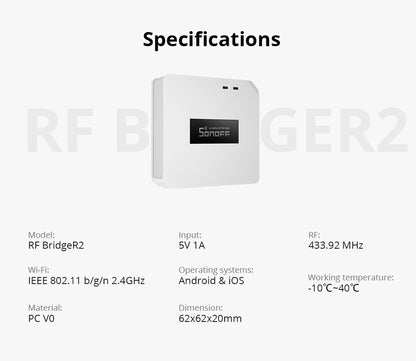 SONOFF RF BridgeR2 433 Smart Hub