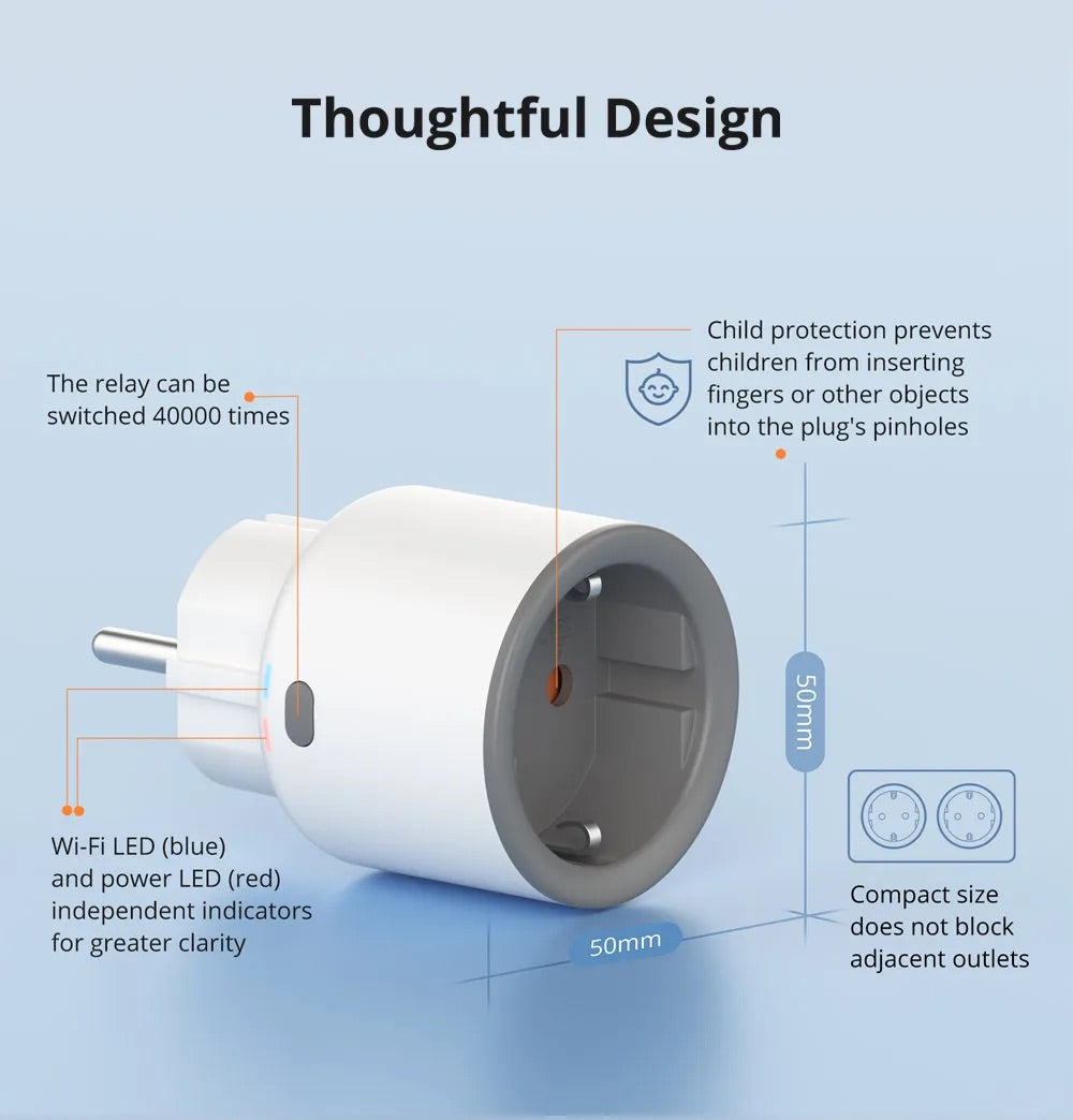 SONOFF S60 iPlug Wi-Fi Smart Plug with Power Monitoring