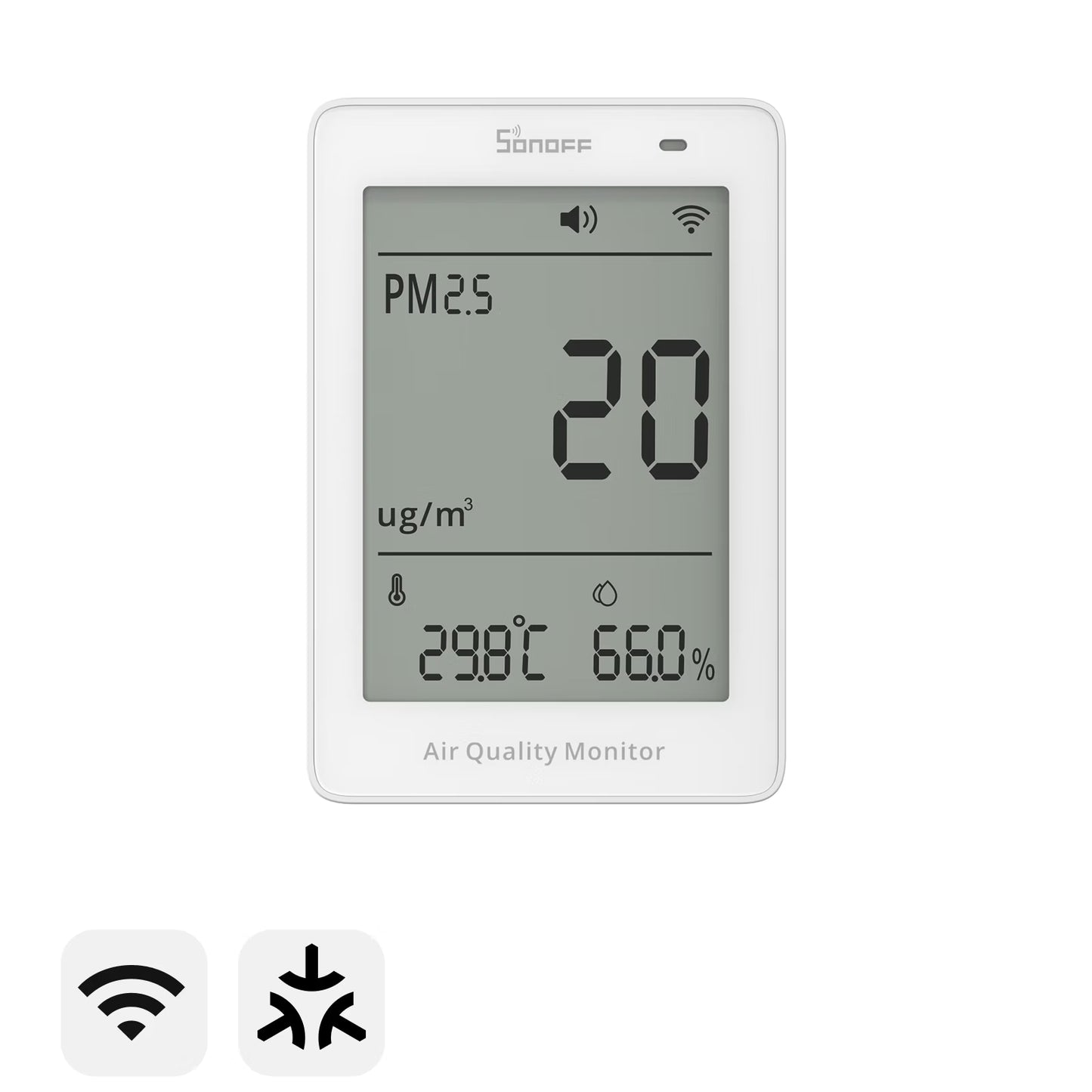 SONOFF AirGuard PM2.5/PM10 Matter Over Wi-Fi Air Quality Monitor | SAWF-07P