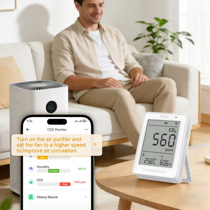 SONOFF AirGuard CO2 Matter Over Wi-Fi Air Quality Monitor | SAWF-08P