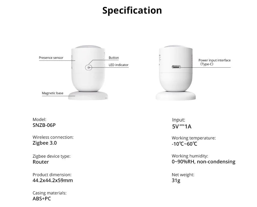 SONOFF Zigbee Human Presence Sensor | SNZB-06P