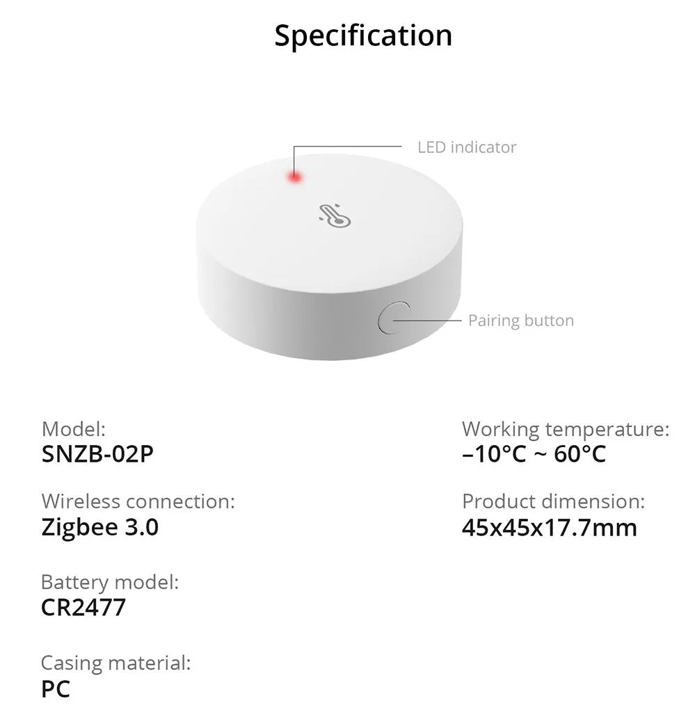 SONOFF Zigbee Temperature and Humidity Sensor | SNZB-02P