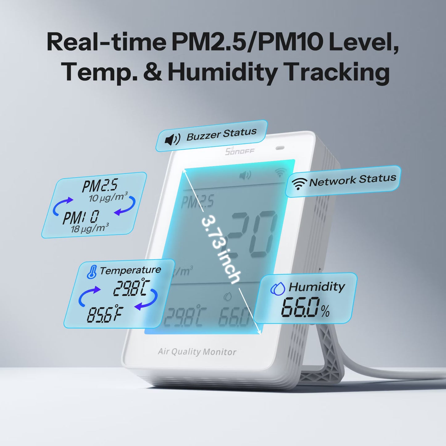SONOFF AirGuard PM2.5/PM10 Matter Over Wi-Fi Air Quality Monitor | SAWF-07P