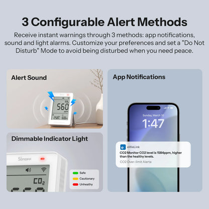 SONOFF AirGuard CO2 Matter Over Wi-Fi Air Quality Monitor | SAWF-08P
