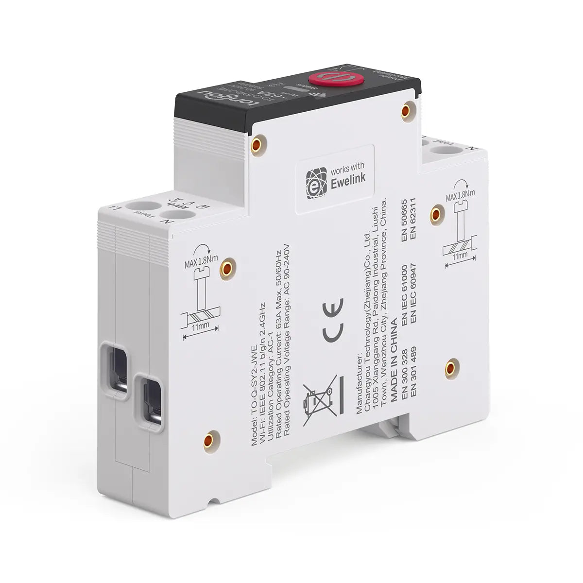 TONGOU 1P 63A WIFI Smart Circuit Breaker (Ewelink)