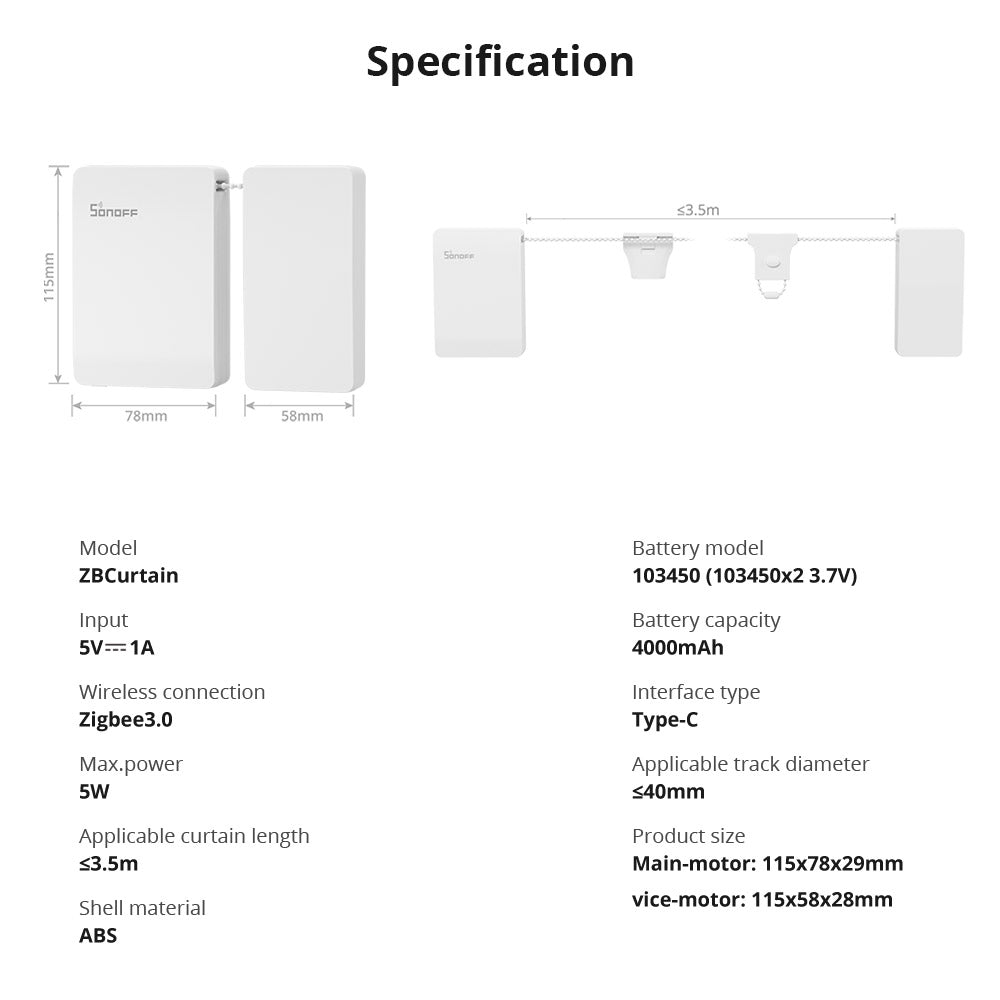 SONOFF Zigbee Smart Curtain Motor