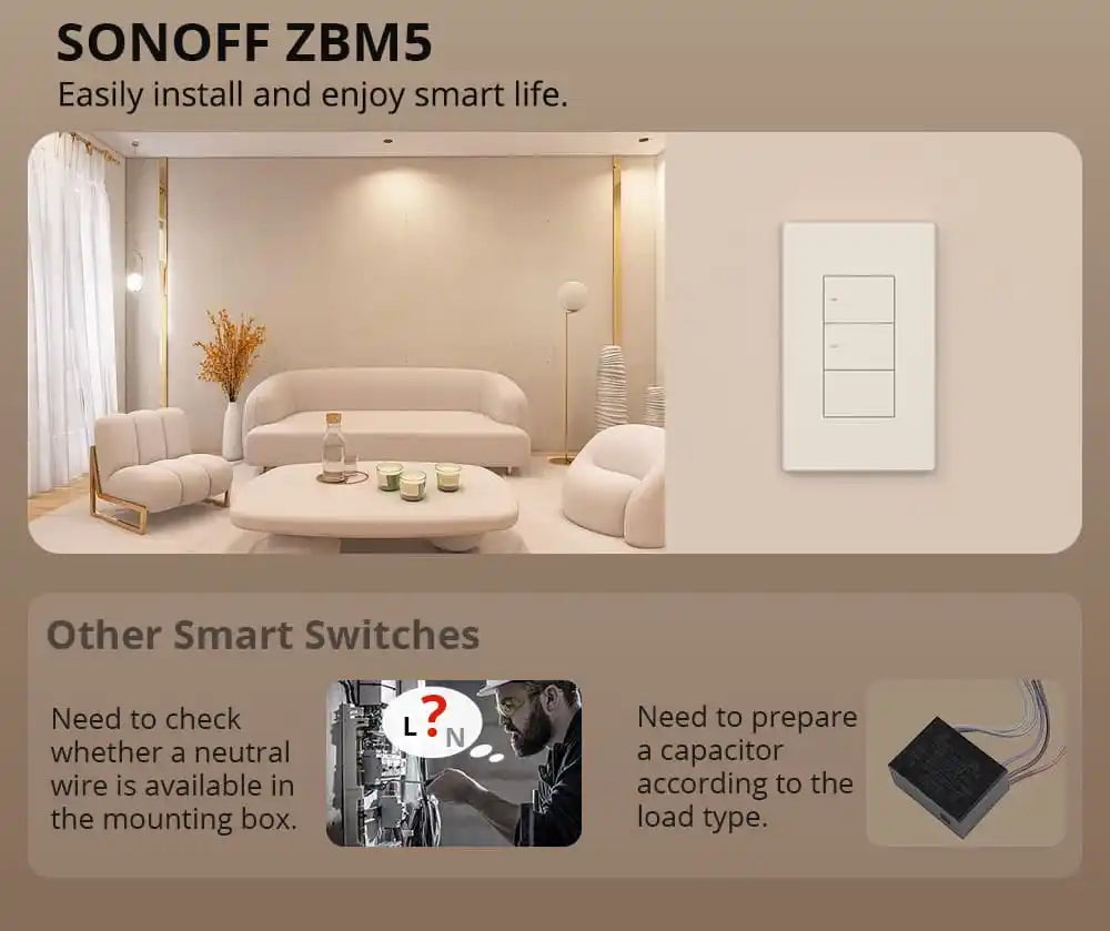 SONOFF SwitchMan Zigbee Smart Wall Switch | ZBM5