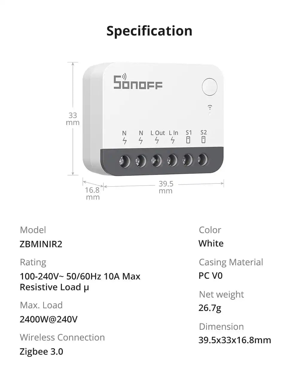 SONOFF ZBMINI Extreme Zigbee Smart Switch | ZBMINIR2