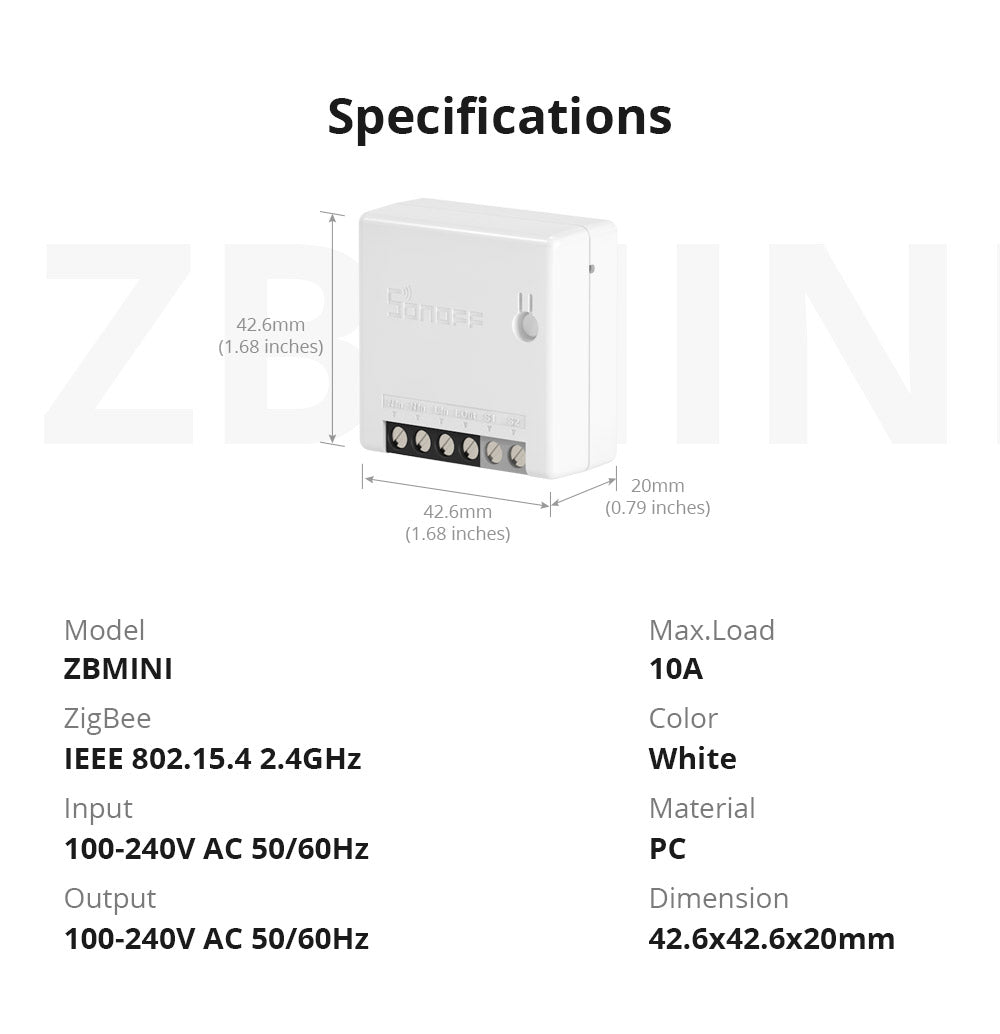 SONOFF ZBMINI Zigbee Two Way Smart Switch