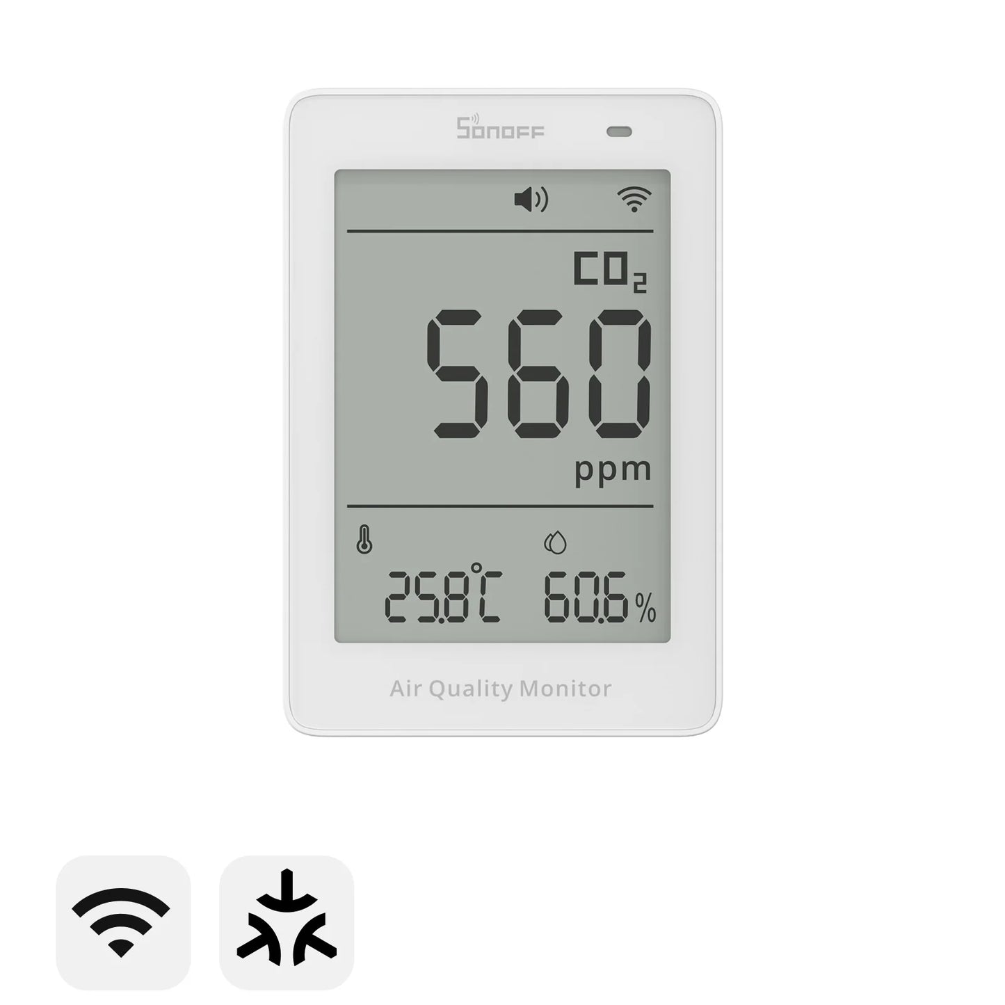 SONOFF AirGuard CO2 Matter Over Wi-Fi Air Quality Monitor | SAWF-08P