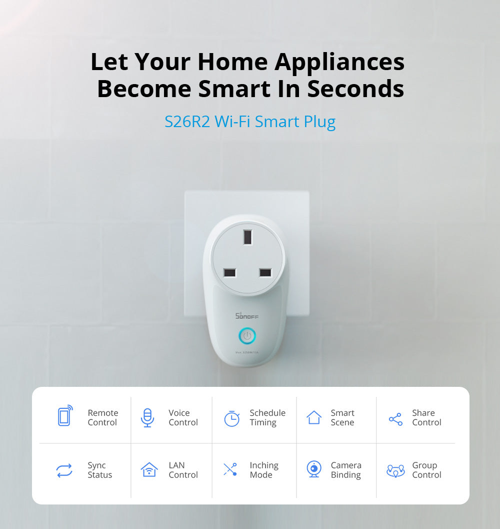 SONOFF S26R2 WiFi Smart Plug - EU