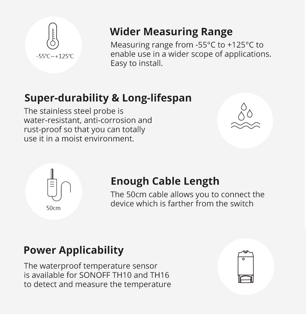 SONOFF DS18B20 Waterproof Temperature Sensor