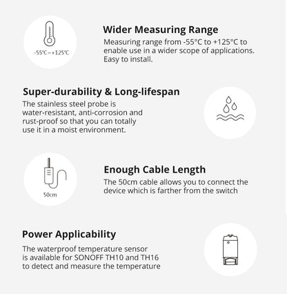 SONOFF DS18B20 Waterproof Temperature Sensor