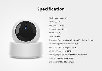 SONOFF GK-200MP2-B – Wi-Fi Wireless IP Security Camera